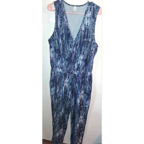 Old Navy Active Navy Geometric Sleeveless Pants Romper Sz 1X - Picture 1 of 3